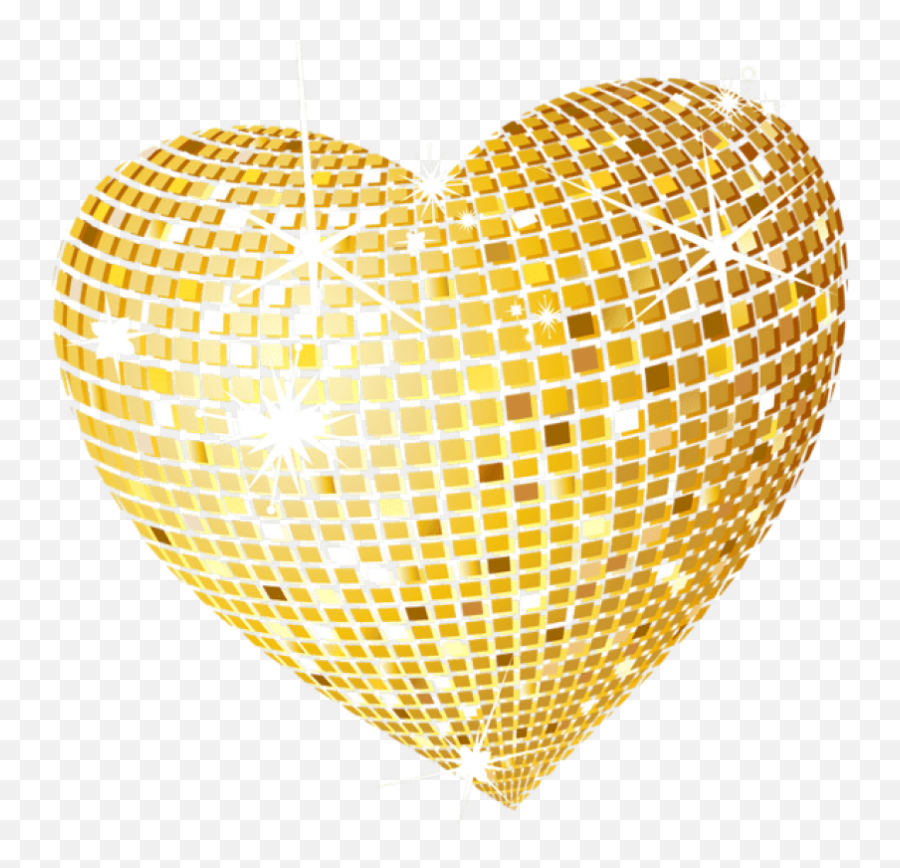 Gold Disco Heart Png Clipart Picture Background - Transparent Background Gold Heart,Hart Png