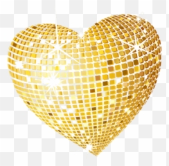 Gold Disco Heart Png Clipart Picture Background - Transparent Background Gold Heart,Hart Png