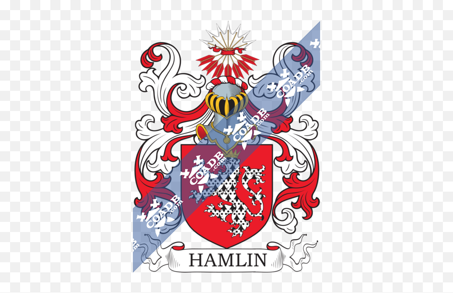 Hamlin Family Crest Coat Of Arms And Name History - Bowen Family Crest Png,Coat Of Arms Template Png