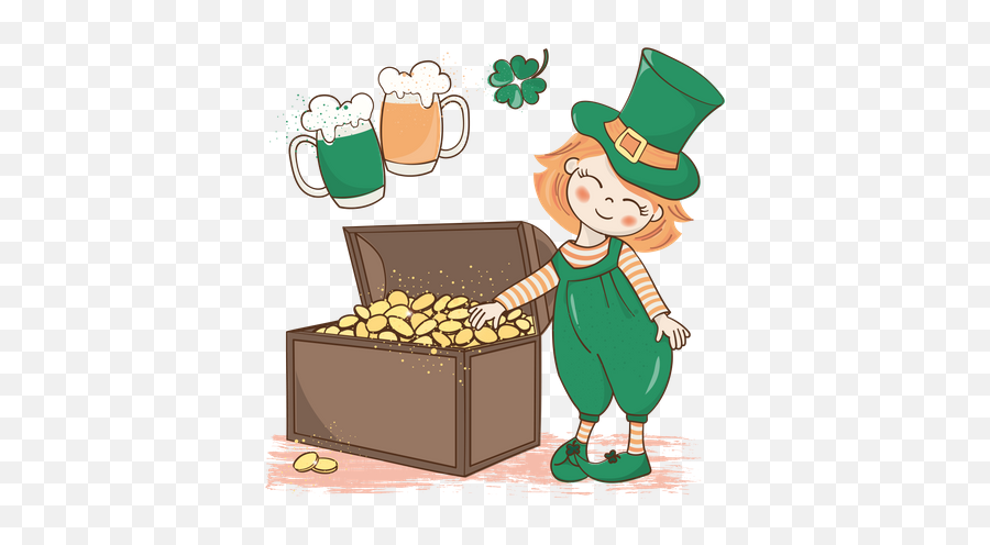Premium Happy Patrick Saint Day Cartoon Illustration - St Patricks Day Thank You Png,Happy St Patrick's Day Png