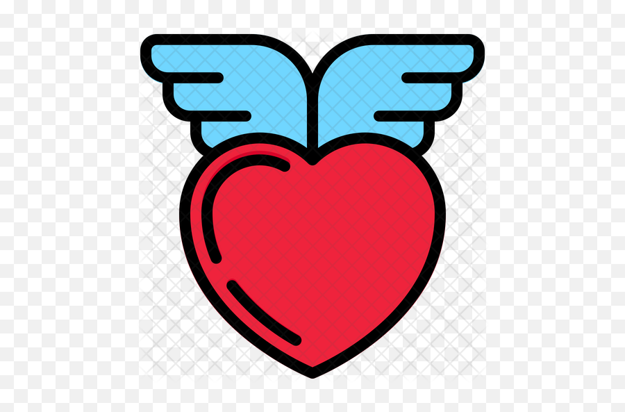 Heart Wings Icon Of Colored Outline - Girly Png,Heart With Wings Icon