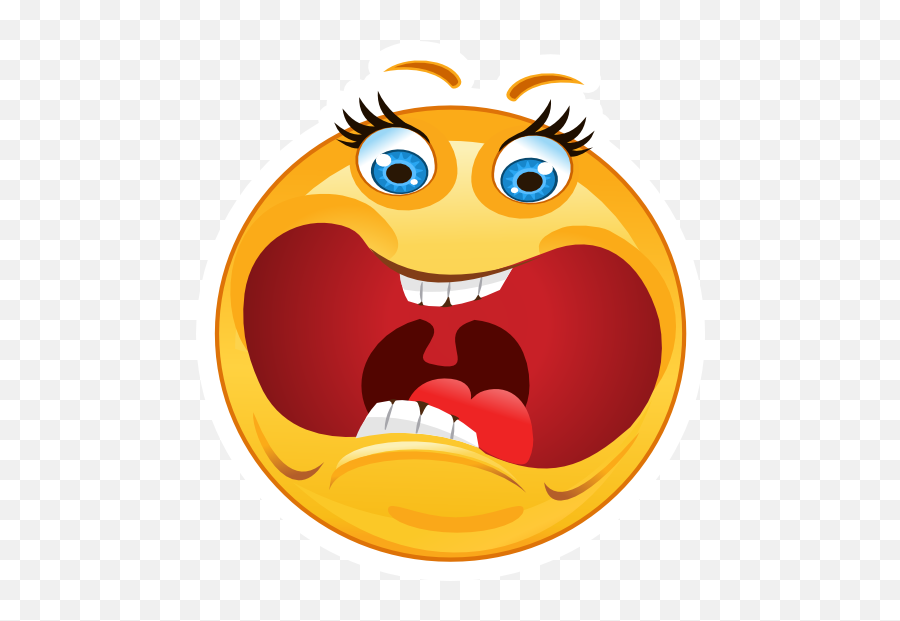 Crazy Scared Screaming Emoji Sticker - Screaming Emoji Png,Scared Emoji Png
