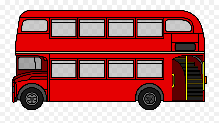 London Bus Clipart Png - Cartoon Double Decker Bus,Bus Transparent