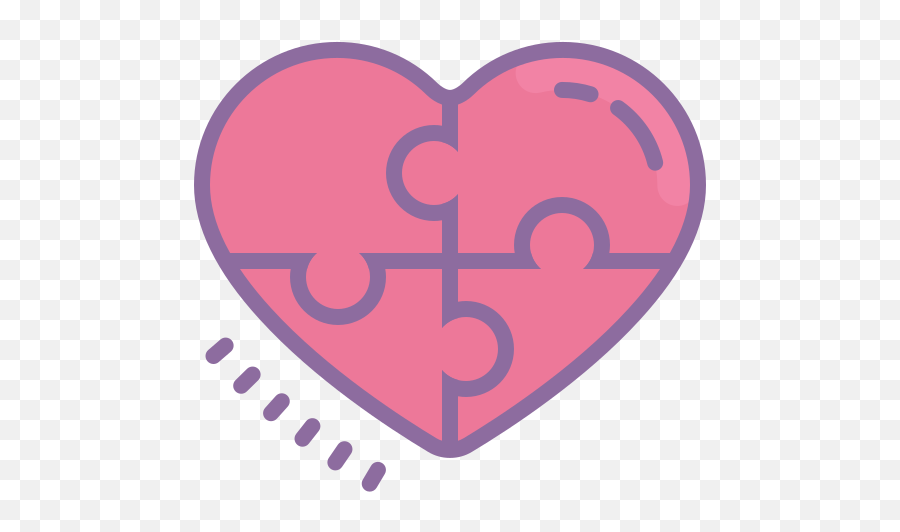 Heart Puzzle Icon In Cute Color Style - Girly Png,Puzzle 4 Piece Icon