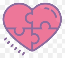 Heart Puzzle Icon In Cute Color Style - Girly png