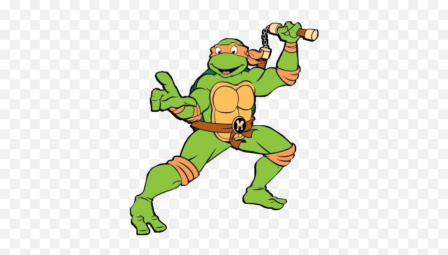 Michelangelo Ninja Turtles Clipart - Michelangelo Ninja Turtle Cartoon Png,Ninja Face Png