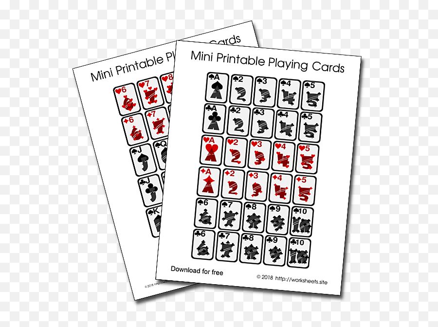 Mini Printable Playing Cards - Math Game Cards Printable Png,Deck Of Cards Png