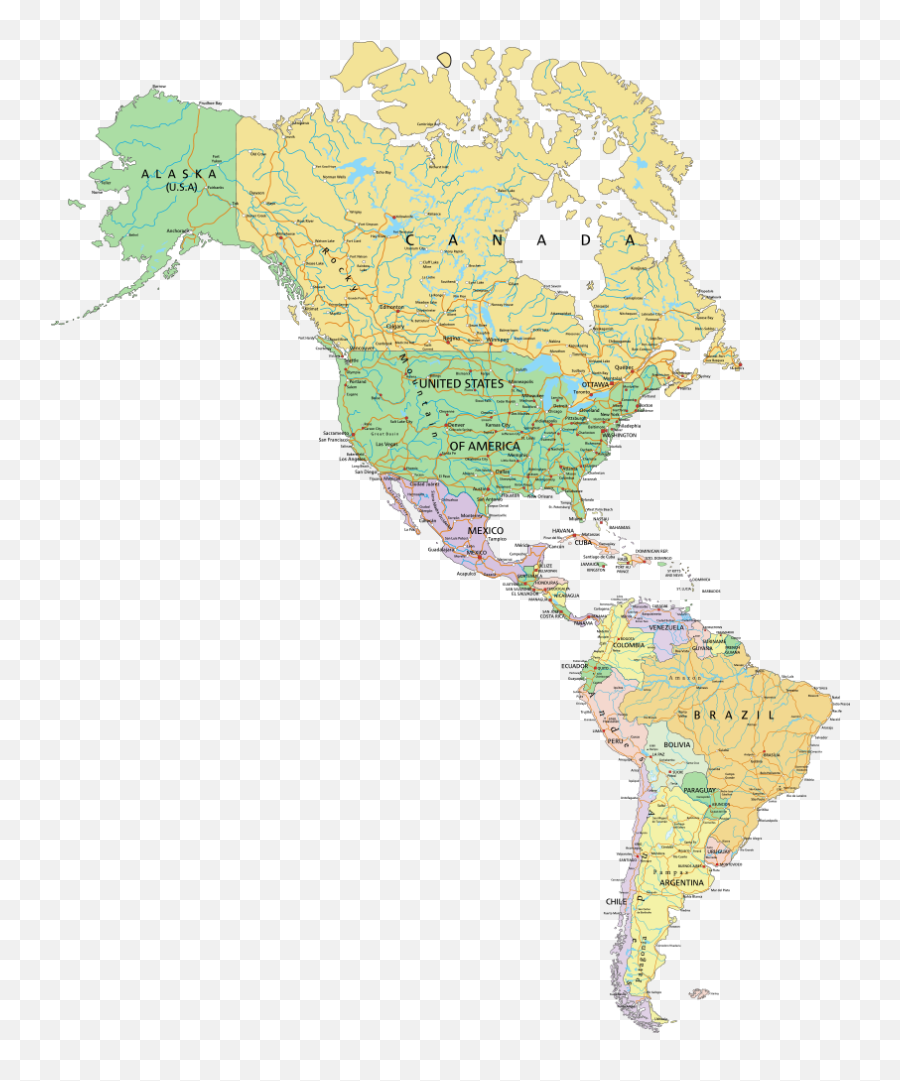 Nature Category Globe Image It Is Of Type Png - Free Map Of North And South America,North America Png