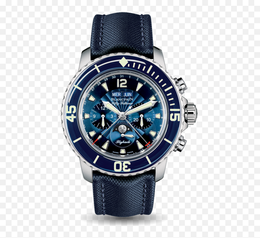 Chronographe Flyback Quantième Complet - 5066f 1140 52b Fifty Fathoms Bathyscaphe Quantième Complet Phase De Lune Png,Vignette Png