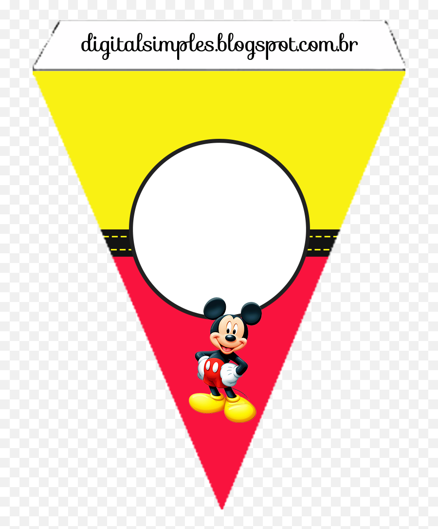 Mickey In Yellow And Red Free Printable Party Kit Is It - Mickey Mouse Bunting Png,Baby Mickey Png