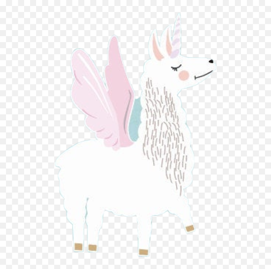 Llamacorn Llama Unicorn Pegasus Sticker By Stephanie - Mythical Creature Png,Pegasus Png