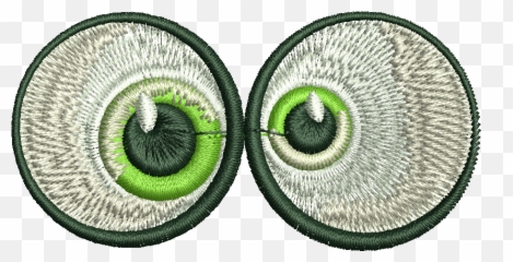 Cartoon Eyes Free Embroidery Design Falcon - Green png