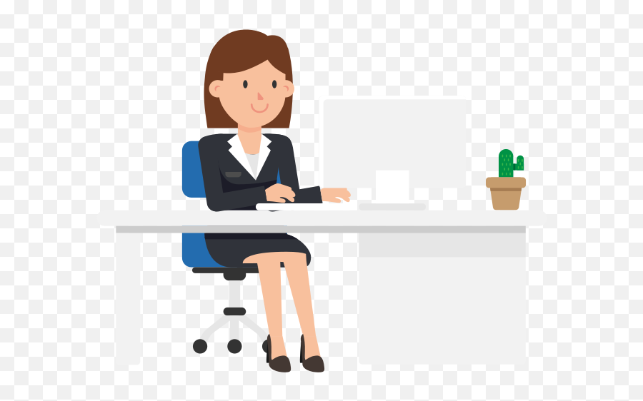 Filecorporate Woman Working - Wikimedia Commons Cartoon Working At Desk Png,Desk Png