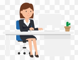 Filecorporate Woman Working - Wikimedia Commons Cartoon Working At Desk Png,Desk Png