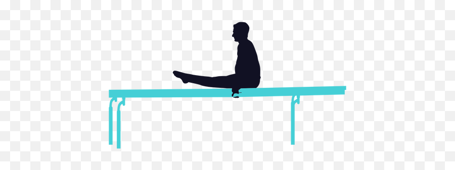 Gymnast Exercise Man Parallel Bar Silhouette - Transparent Parallel Bars Png,People Sitting At Table Png