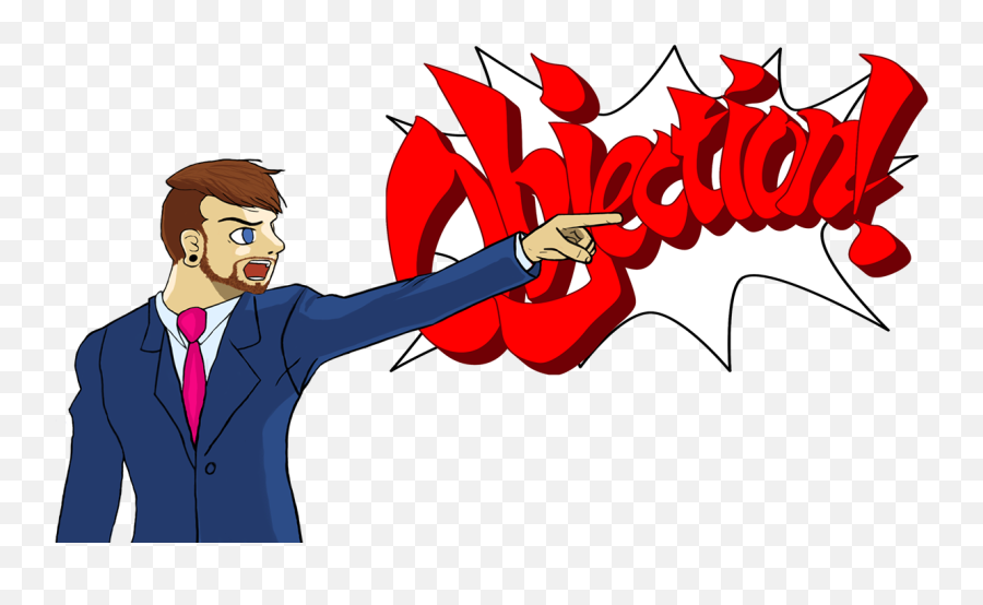 Download Phoenix Wright Objection Transparent - Full Size Ace Attorney Objection Sticker Png,Phoenix Wright Transparent