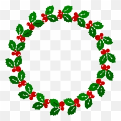 Christmas Holly Leaf Plant For Border - Wreath Clip Art png