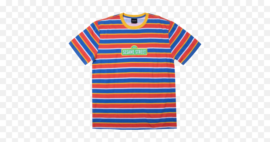 Sesame Street Logo Striped Tee Png