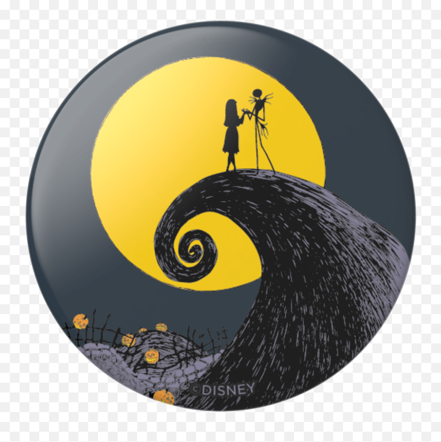 Popsocket - Nightmare Before Christmas Icon In Glossy Print Moon Silhouette Nightmare Before Christmas Png,Mickey Icon Punch