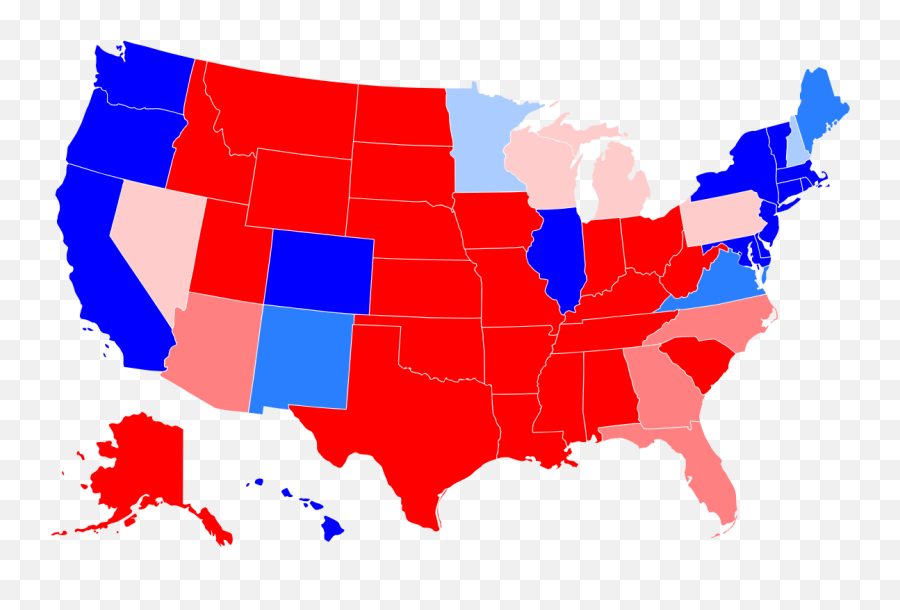 Red States And Blue - Last Time Republican Voted In Each State Png,Cartography Statue Icon