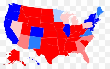 Red States And Blue - Last Time Republican Voted In Each png