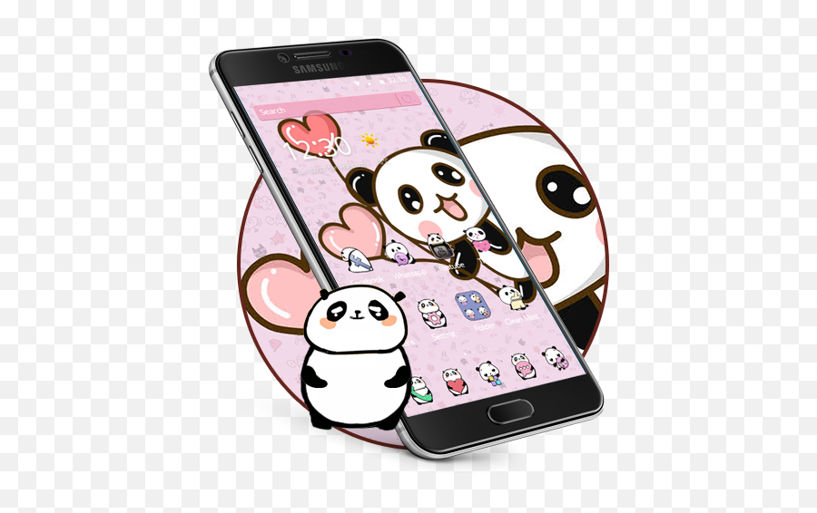 Pink Cartoon Cute Panda Wallpaper U2013 Apps No Google Play - Girly Png,Cute Panda Icon