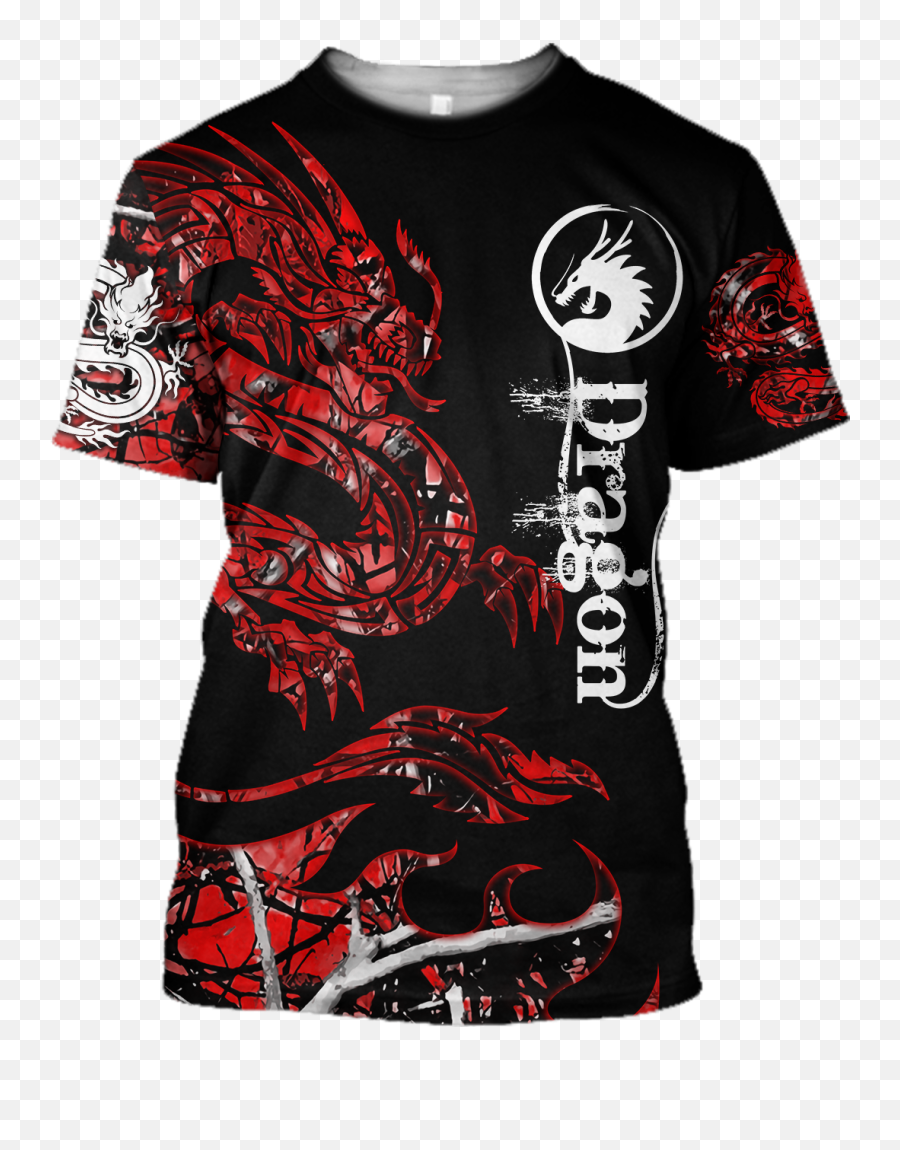 3d Armor Tattoo And Dungeon Dragon Hoodie Tshirt For Men - Short Sleeve Png,Red White Black Dragon Icon