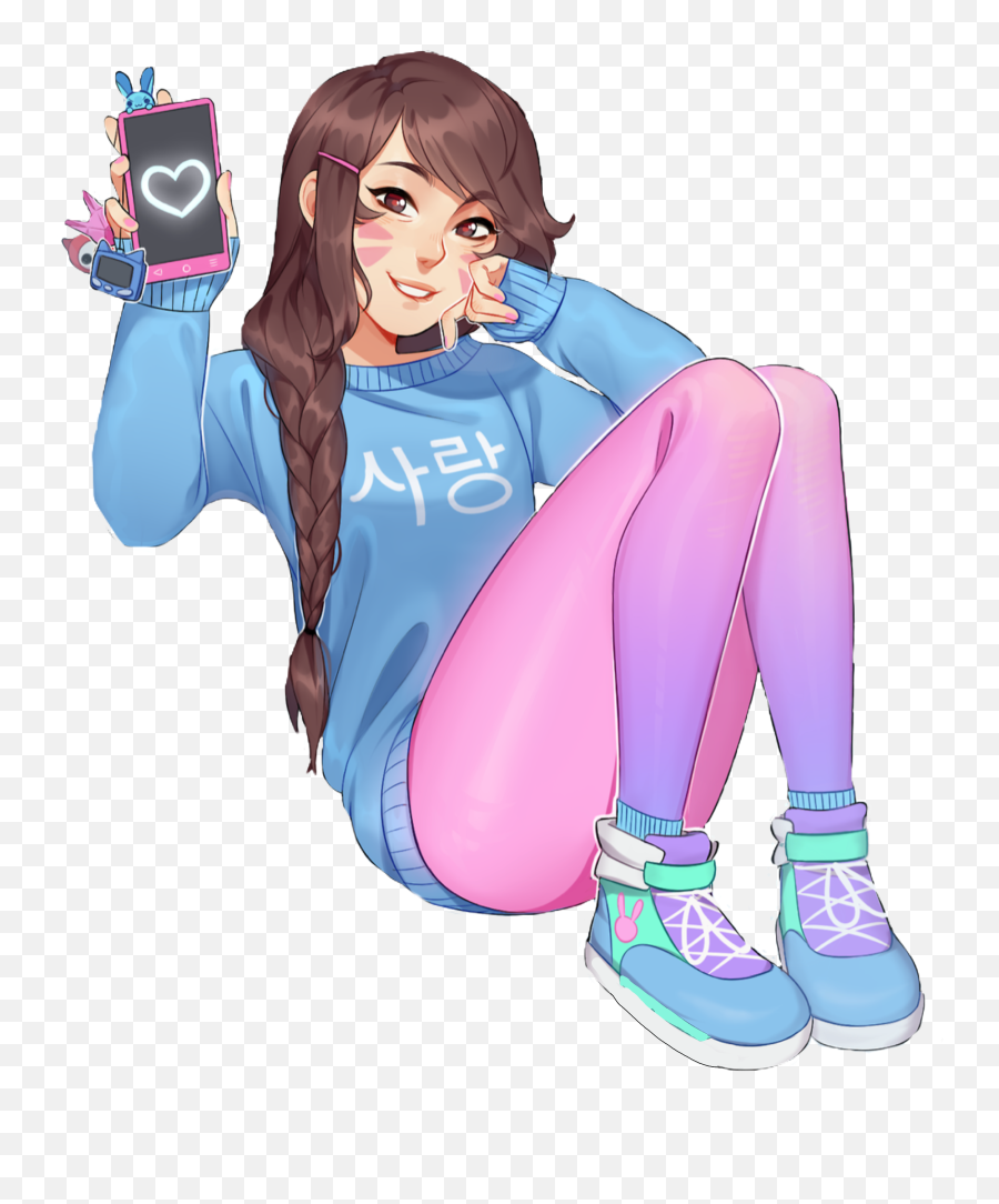 The Most Edited Dva Picsart - Bi Pride Anime Girl Png,Diva Overwatch Icon