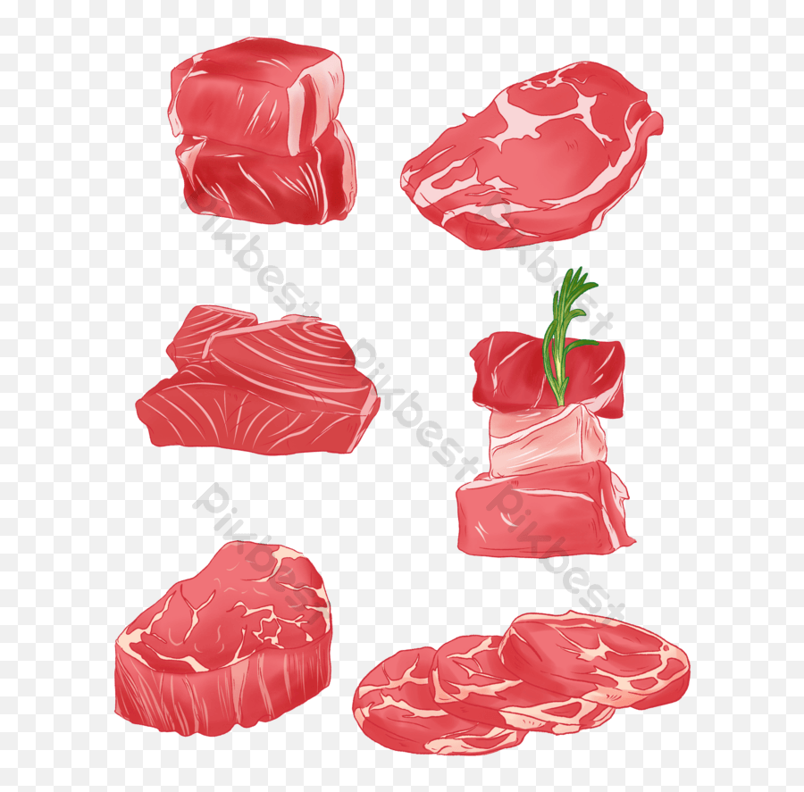 Red And White Cartoon Meat Pieces Vector Design Png Images - Ming Tht Hot Hình,Beef Icon Vector