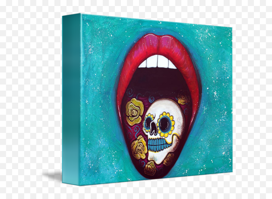 Mouth Full Of Sugar Skull By Laura Barbosa - Boca Surreal Png,Mexican Skull Png