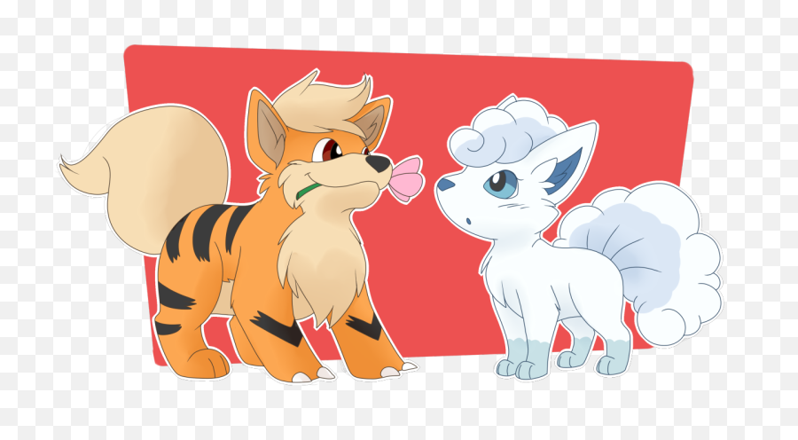 New Alola Vulpix My X Growlithe - Ninetales And Arcanine Png,Growlithe Png