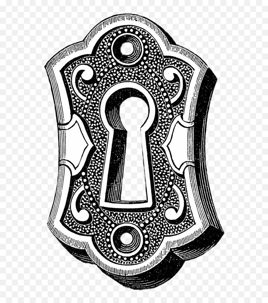 Vintage Keyhole Drawing Transparent Png - Old Door Lock Drawing,Keyhole Png