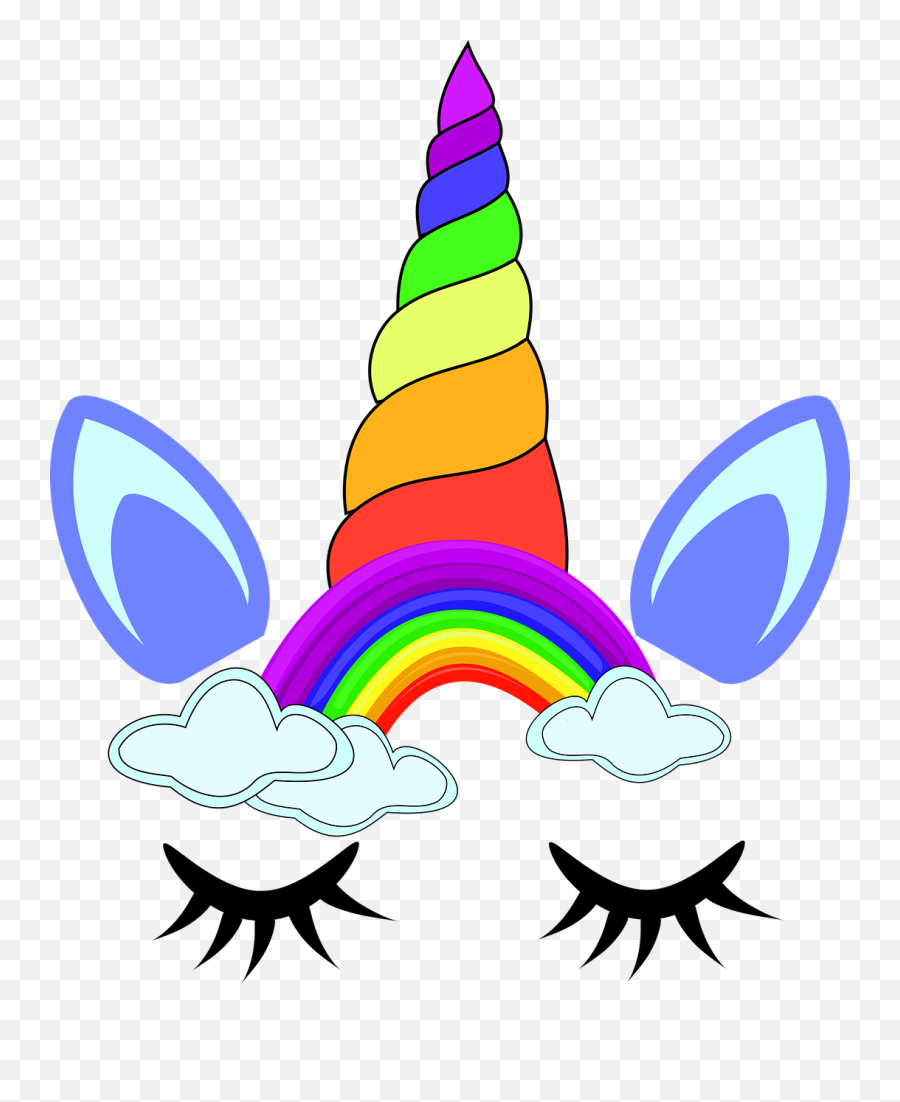 Unicorn Face Rainbow - Free Vector Graphic On Pixabay Unicorn Face Png,Unicorn Head Png