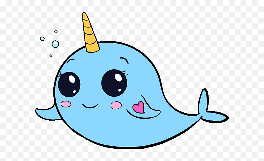 Download Hd How To Draw Cute Narwhal - Cute Drawings Easy Png,Narwhal Png