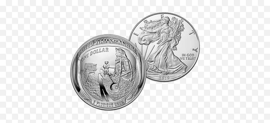 Silver Coins - 2019 Apollo 11 Coin Png,Coin Transparent