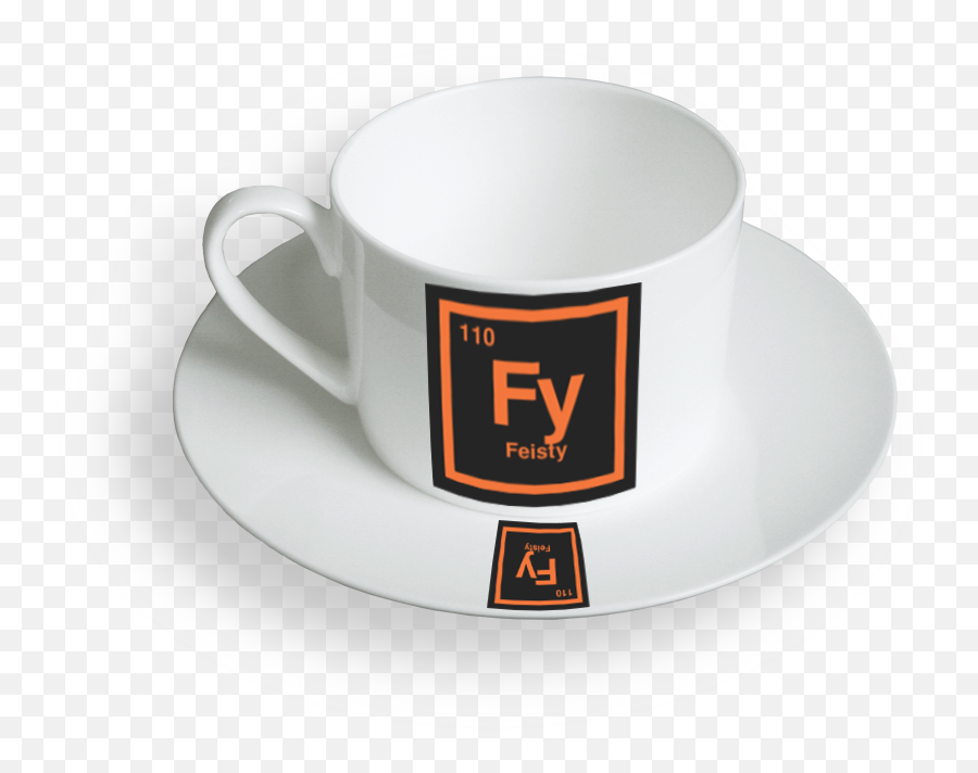 Feisty Coffee Cup And Saucer - Coffee Cup Png,Coffee Cups Png