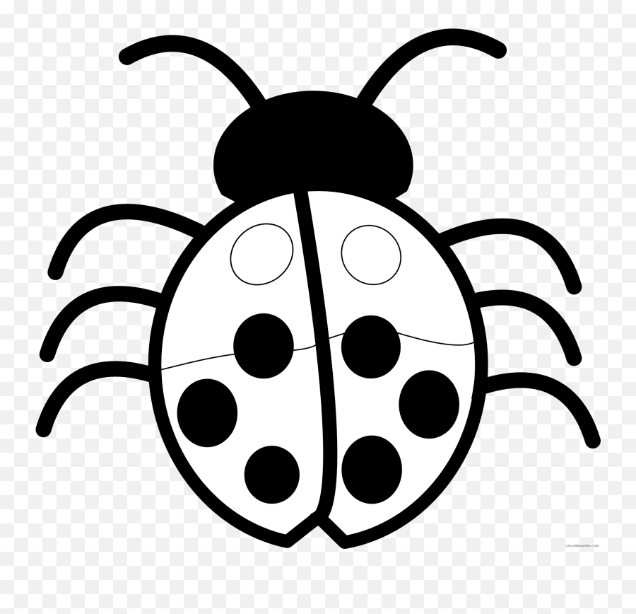 Black And White Bug Coloring Pages Free Png Printable - Bug Clipart Black And White,Bug Png
