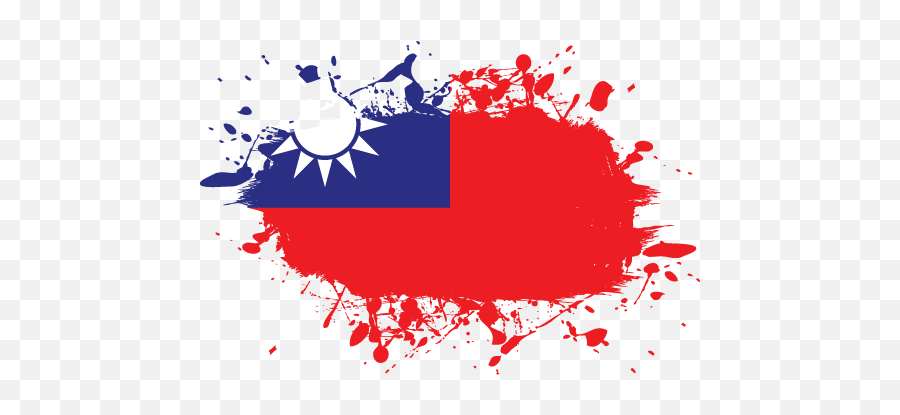 Vector Country Flag Of Taiwan - Ink Splat Vector World Flags Sun Mausoleum Png,Taiwan Png
