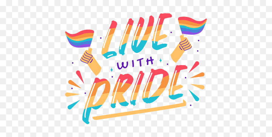 Live With Pride Lettering - Transparent Png U0026 Svg Vector File Artistic,Pride Png