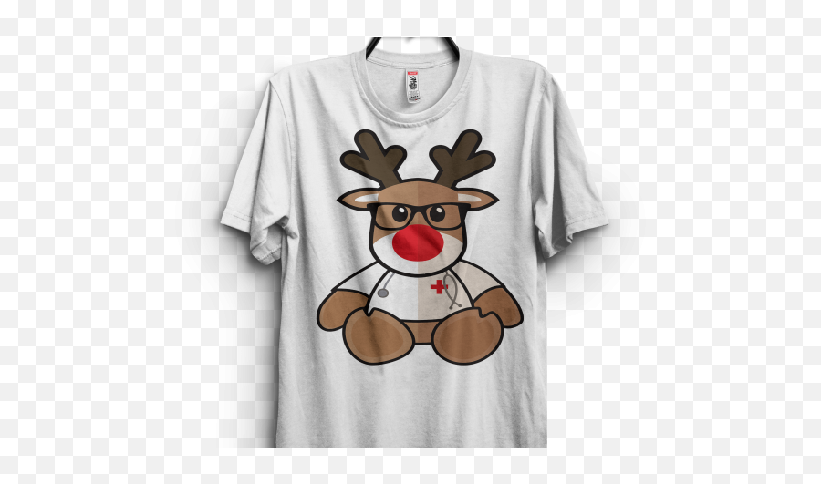 Nurse Christmas Reindeer Print Ready T Shirt Design - Nursing Shirt Designs Png,Christmas Reindeer Png