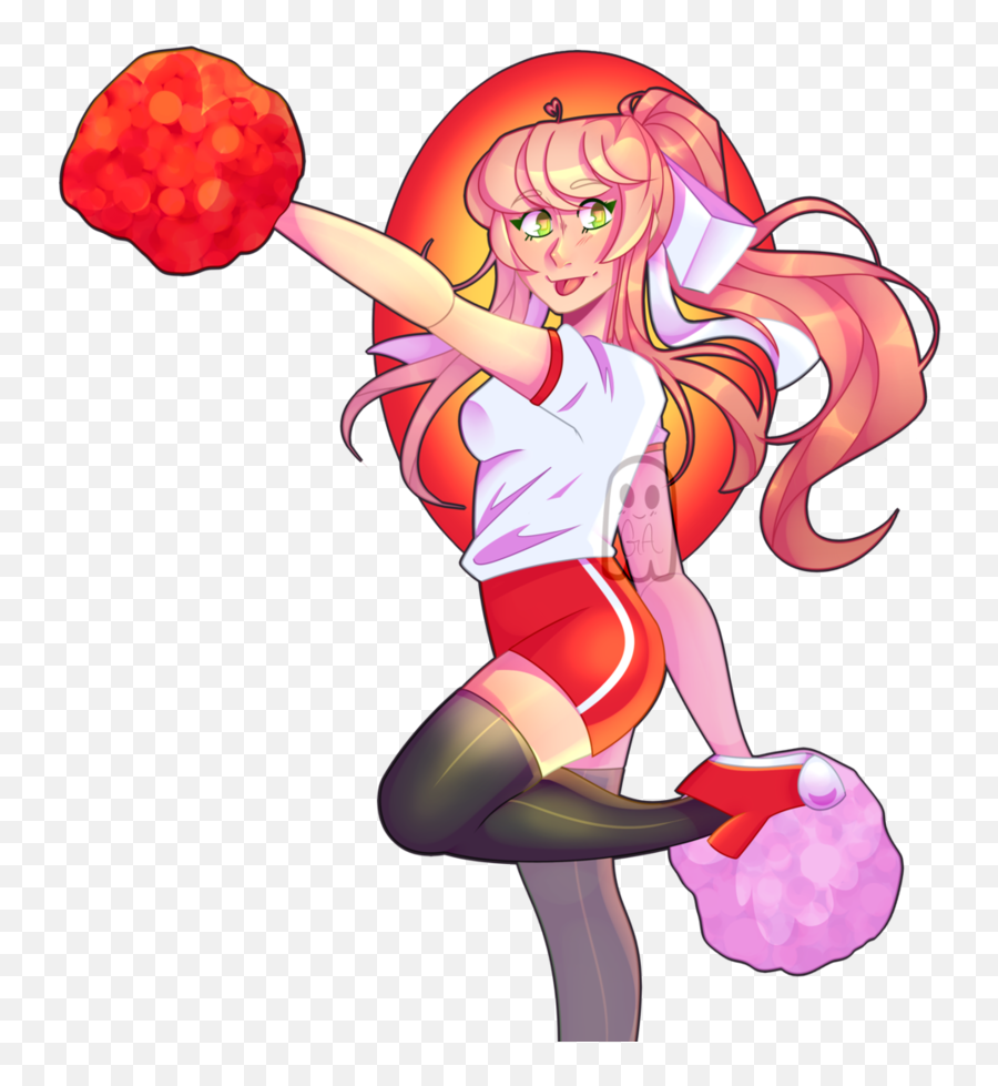 Found Fanartmonika - Doki Doki Literature Club 858x931 Cheerleader Monika Ddlc Png,Doki Doki Literature Club Png