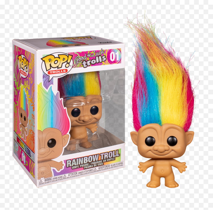 Trolls Funko Pop Rainbow Troll 01 - Good Luck Troll Funko Png,Trolls Png Images