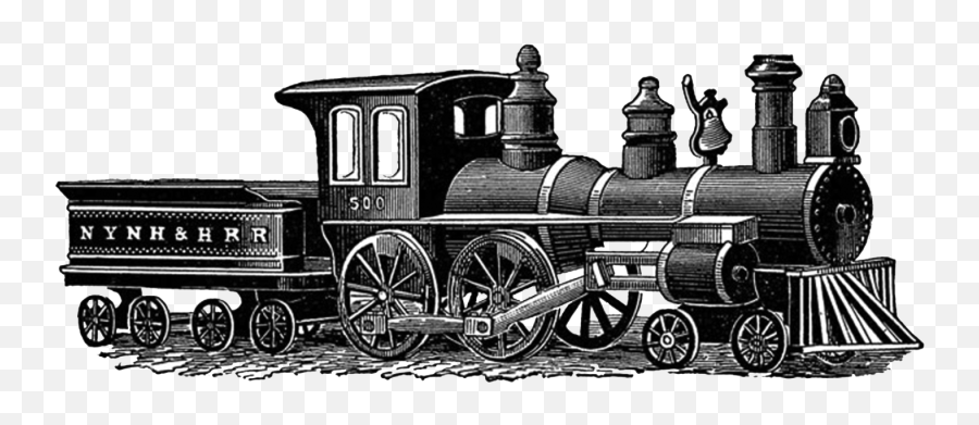 Library Of Old Fashioned Train Graphic - Vintage Train Drawing Png,Railroad Png