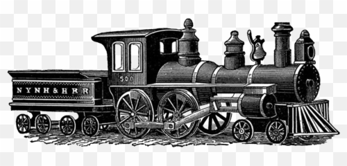 Library Of Old Fashioned Train Graphic - Vintage Train Drawing Png,Railroad Png