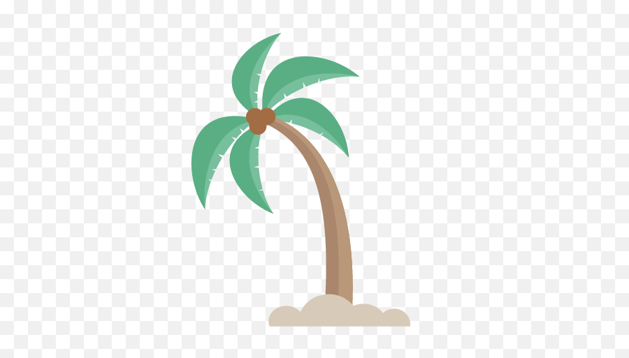 Leaning Palm Tree Svg Cut Files For Scrapbooking Beach - Cute Palm Tree Png,Palm Leaf Transparent
