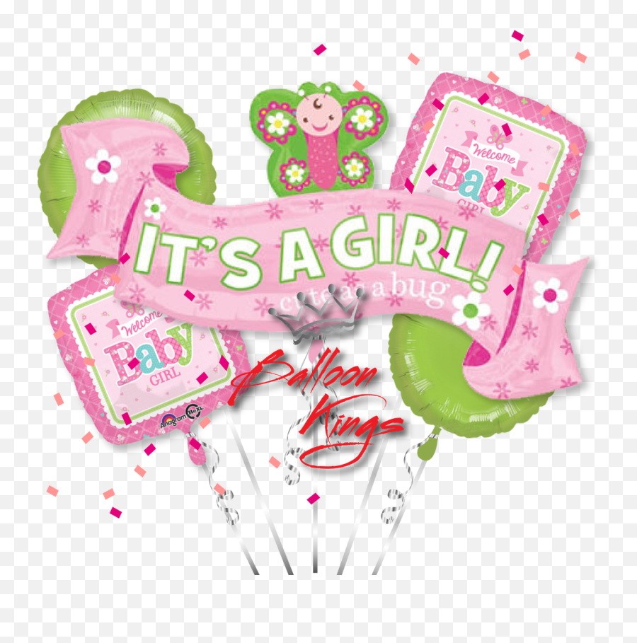 Its A Girl Butterfly Bouquet - Balloon Png,It's A Girl Png