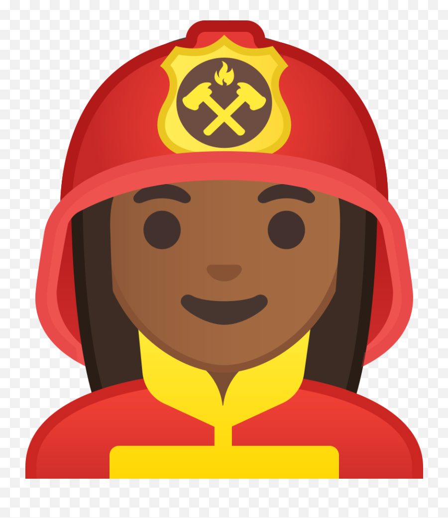 Woman Firefighter Medium Dark Skin Tone - Bombero Emoji Png,Firefighter Icon Png