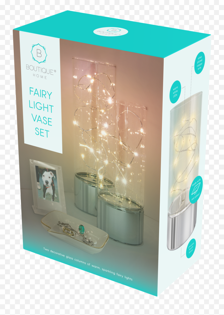 Boutique Home Fairy Light Decor Vase Set - Carton Png,Fairy Light Png