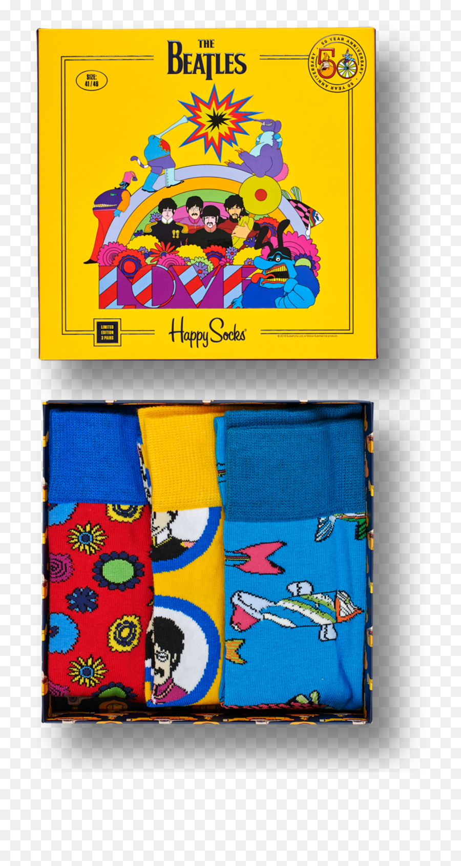 The Beatles Socks Box Set 3 - Pack Socks Gift Happy Socks Png,The Beatles Icon