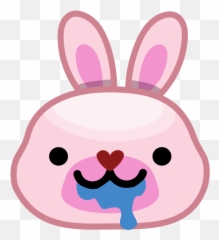 Pink Bunny Drooling Clipart Png Download Transparent